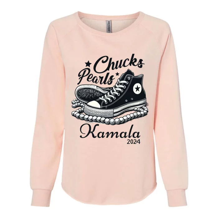 Chucks And Pearls For Women 2024 Kamala Harris Womens California Wash Sweatshirt