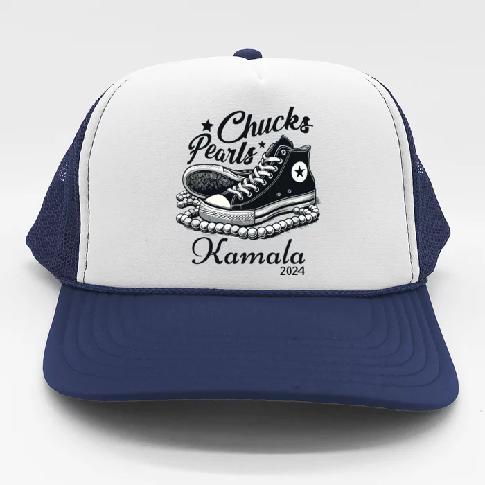 Chucks And Pearls For Women 2024 Kamala Harris Trucker Hat