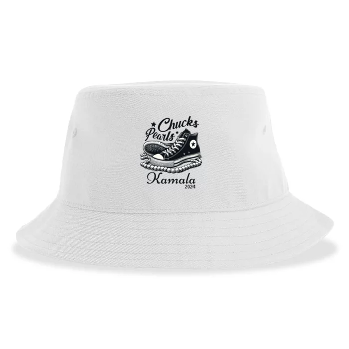 Chucks And Pearls For Women 2024 Kamala Harris Sustainable Bucket Hat