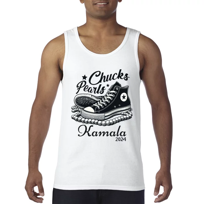 Chucks And Pearls For Women 2024 Kamala Harris Tank Top