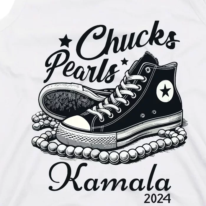 Chucks And Pearls For Women 2024 Kamala Harris Tank Top