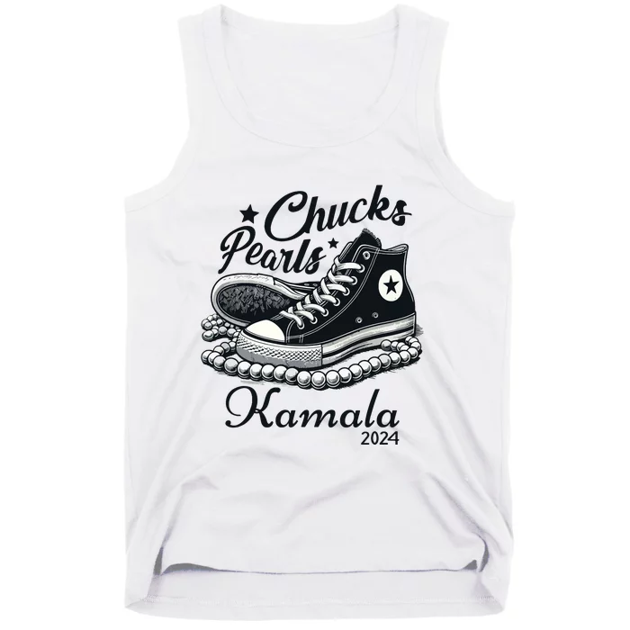 Chucks And Pearls For Women 2024 Kamala Harris Tank Top