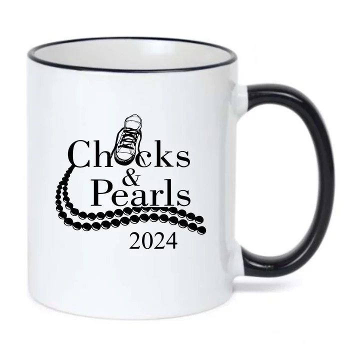 Chucks And Pearls 2024 Women Gifts Black Color Changing Mug