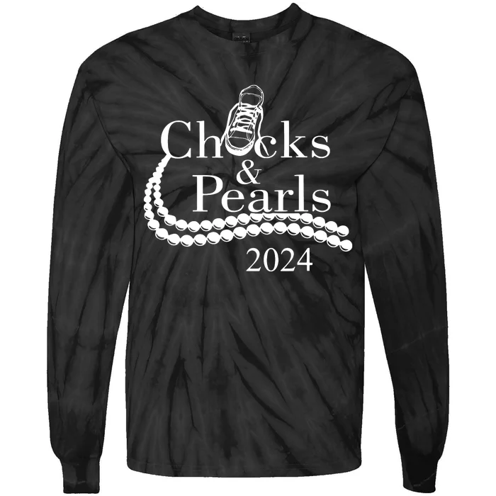 Chucks And Pearls 2024 Women Gifts Tie-Dye Long Sleeve Shirt