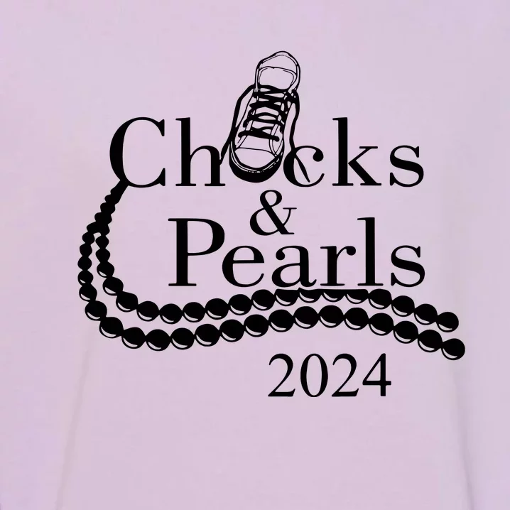 Chucks And Pearls 2024 Women Gifts Garment-Dyed Sweatshirt