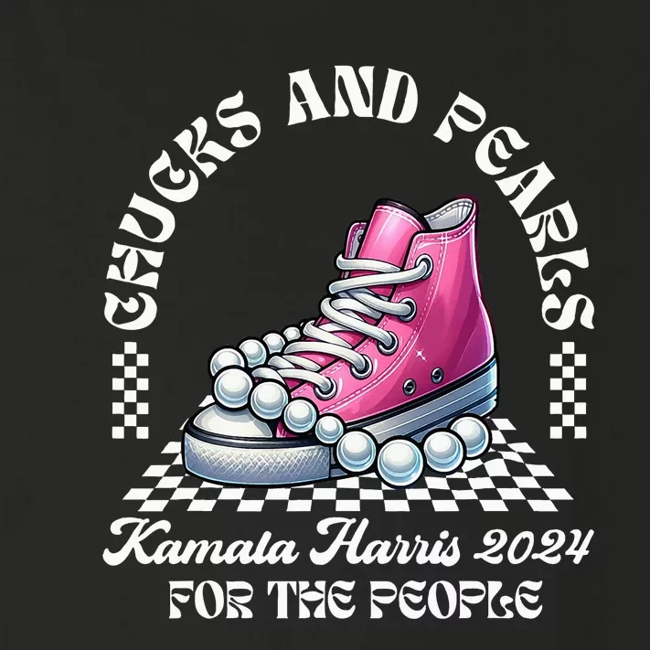 Chucks And Pearls Kamala Harris 2024 President Campaign Toddler Long Sleeve Shirt