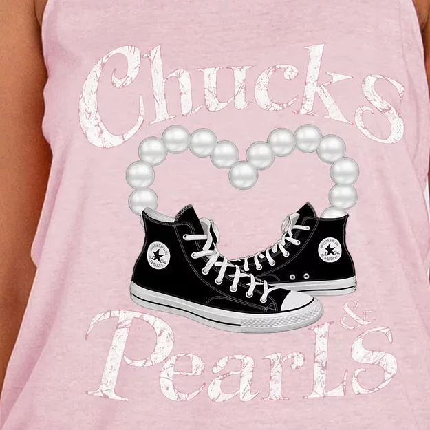 Chucks And Pearls 2024 IM With Her Kamala 2024 Women's Knotted Racerback Tank