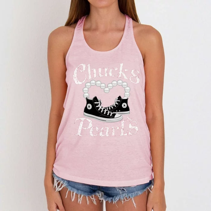 Chucks And Pearls 2024 IM With Her Kamala 2024 Women's Knotted Racerback Tank