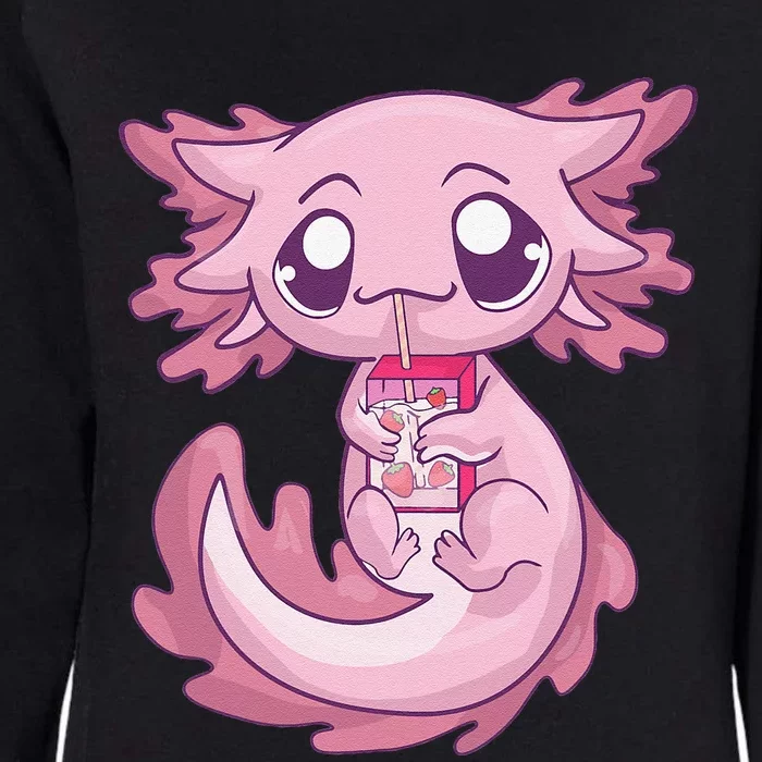 Cute Axolotl Pastel Goth Kawaii Anime Strawberry Milk Womens California Wash Sweatshirt