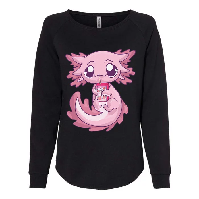 Cute Axolotl Pastel Goth Kawaii Anime Strawberry Milk Womens California Wash Sweatshirt