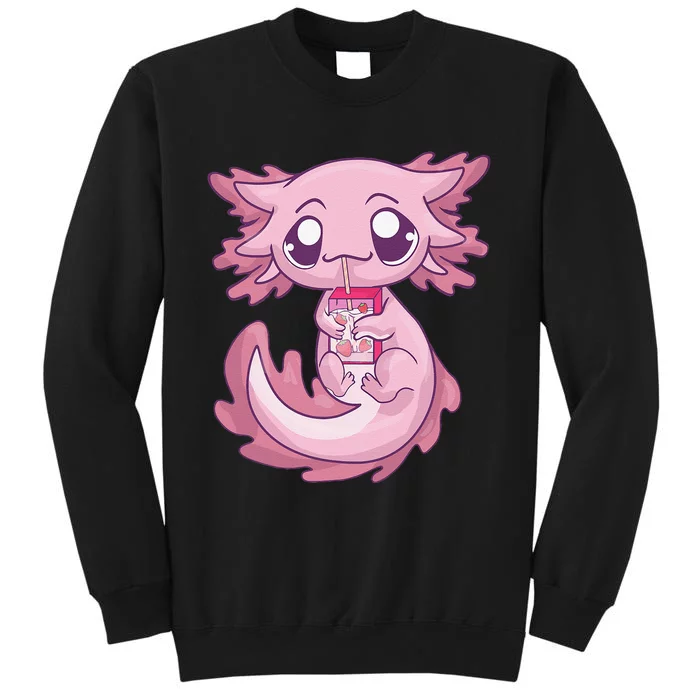 Cute Axolotl Pastel Goth Kawaii Anime Strawberry Milk Tall Sweatshirt