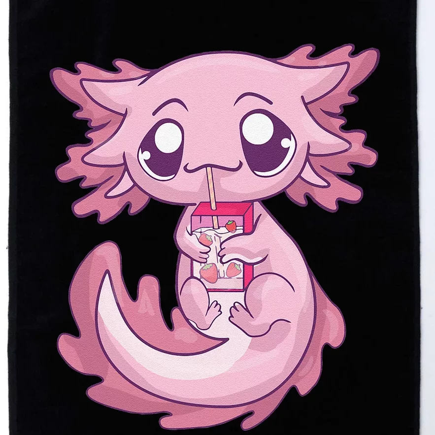 Cute Axolotl Pastel Goth Kawaii Anime Strawberry Milk Platinum Collection Golf Towel