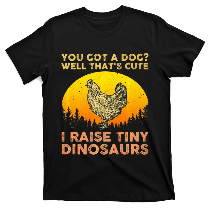 Chicken Art Poultry Chicken Farmer Funny Tiny Dinosaurs T-Shirt