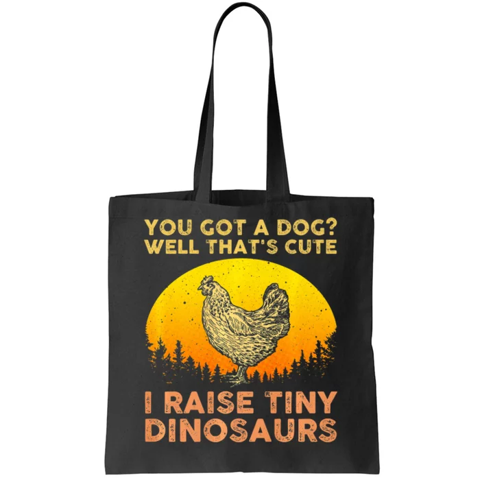 Chicken Art Poultry Chicken Farmer Funny Tiny Dinosaurs Tote Bag