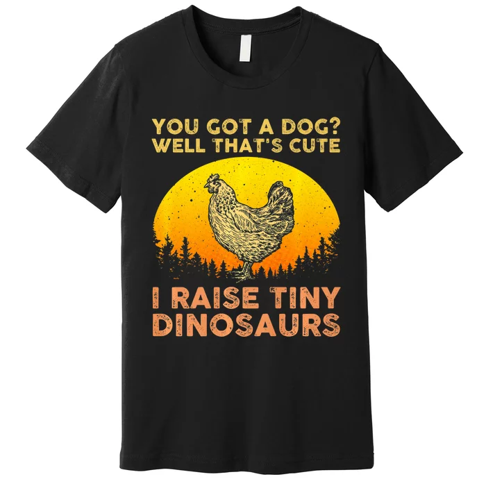 Chicken Art Poultry Chicken Farmer Funny Tiny Dinosaurs Premium T-Shirt