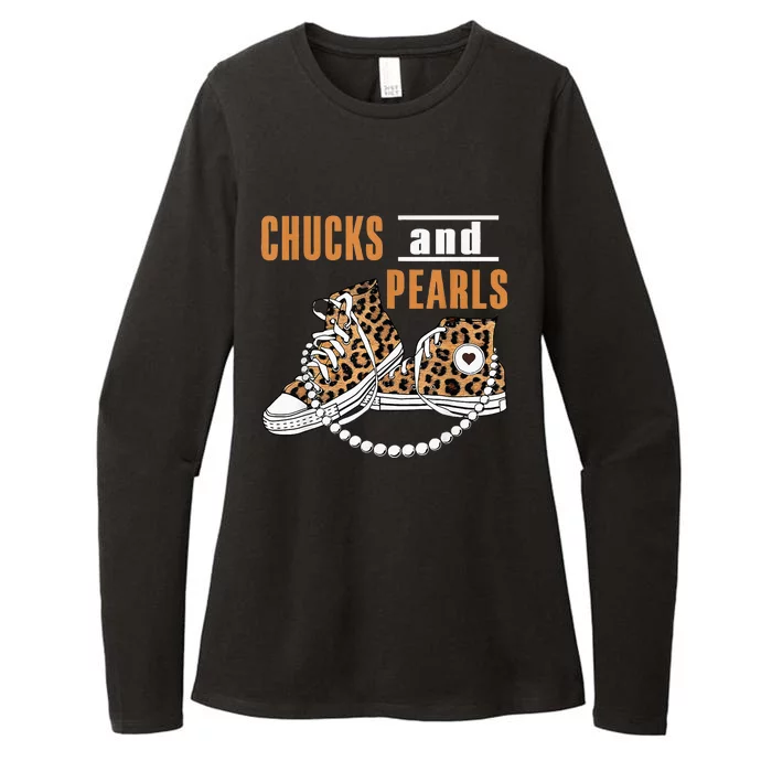 Chucks And Pearls Womens CVC Long Sleeve Shirt