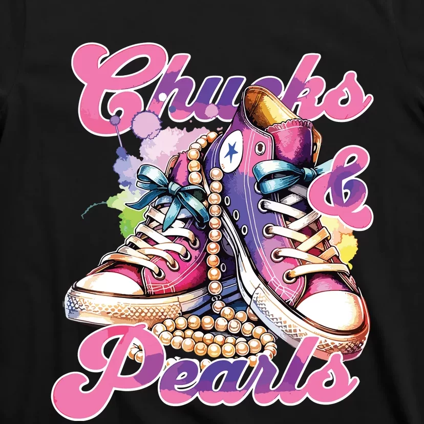 Chucks And Pearls 2024 Funny Kamala Harris 2024 Election T-Shirt