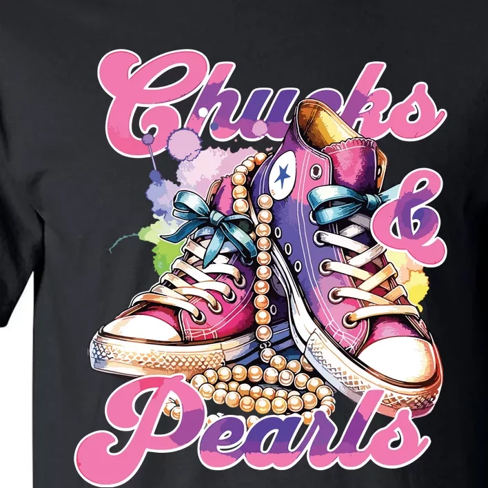 Chucks And Pearls 2024 Funny Kamala Harris 2024 Election Tall T-Shirt