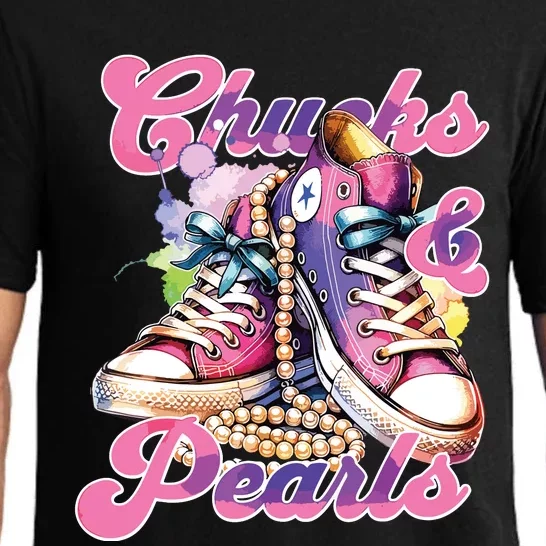 Chucks And Pearls 2024 Funny Kamala Harris 2024 Election Pajama Set