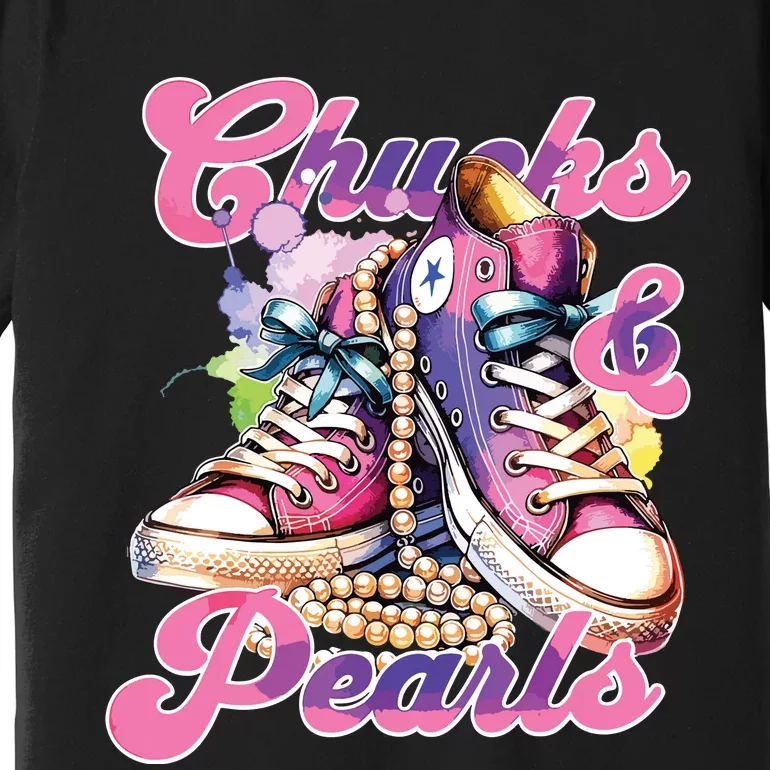 Chucks And Pearls 2024 Funny Kamala Harris 2024 Election Premium T-Shirt