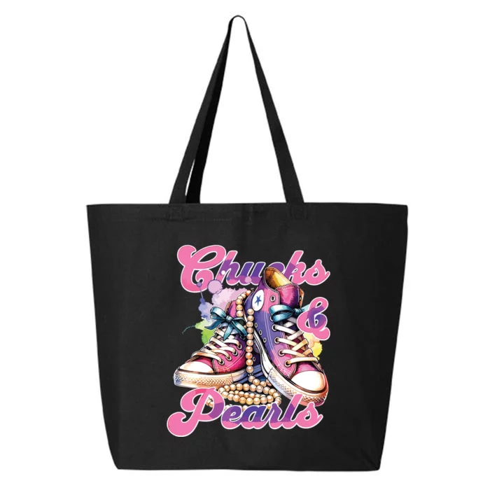 Chucks And Pearls 2024 Funny Kamala Harris 2024 Election 25L Jumbo Tote