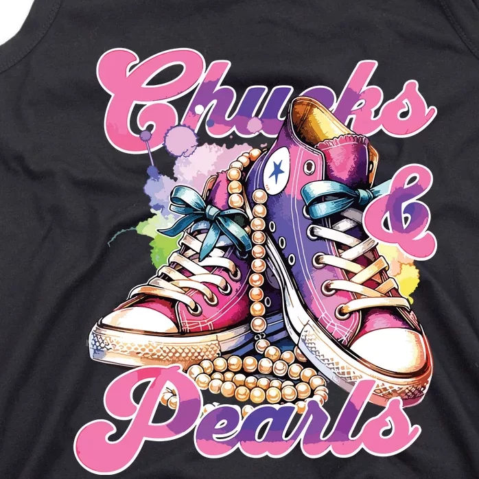 Chucks And Pearls 2024 Funny Kamala Harris 2024 Election Tank Top