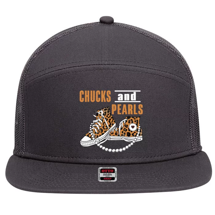 Chucks And Pearls 7 Panel Mesh Trucker Snapback Hat