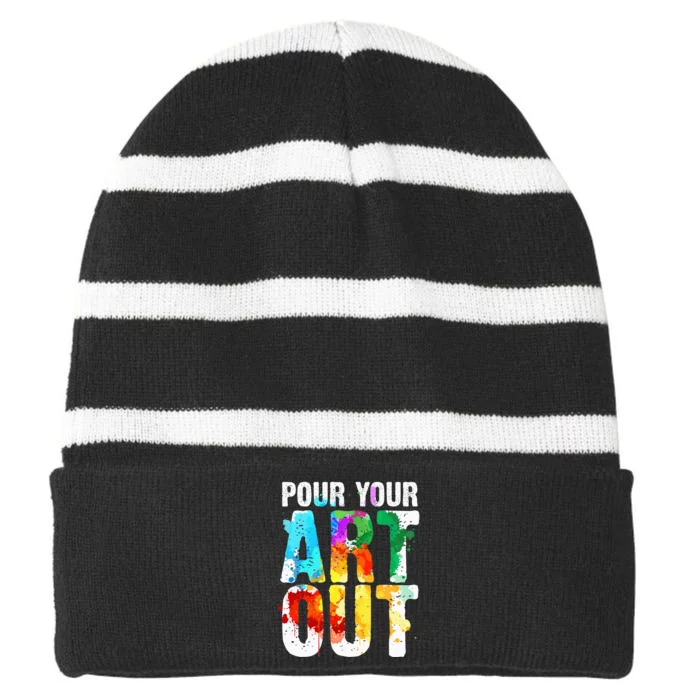 Cool Artist Painter Art Teacher Paint Artists Striped Beanie with Solid Band