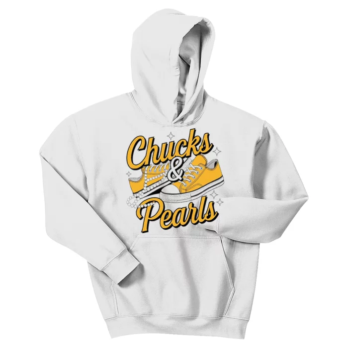 Chucks And Pearls For Women 2024 Kids Hoodie