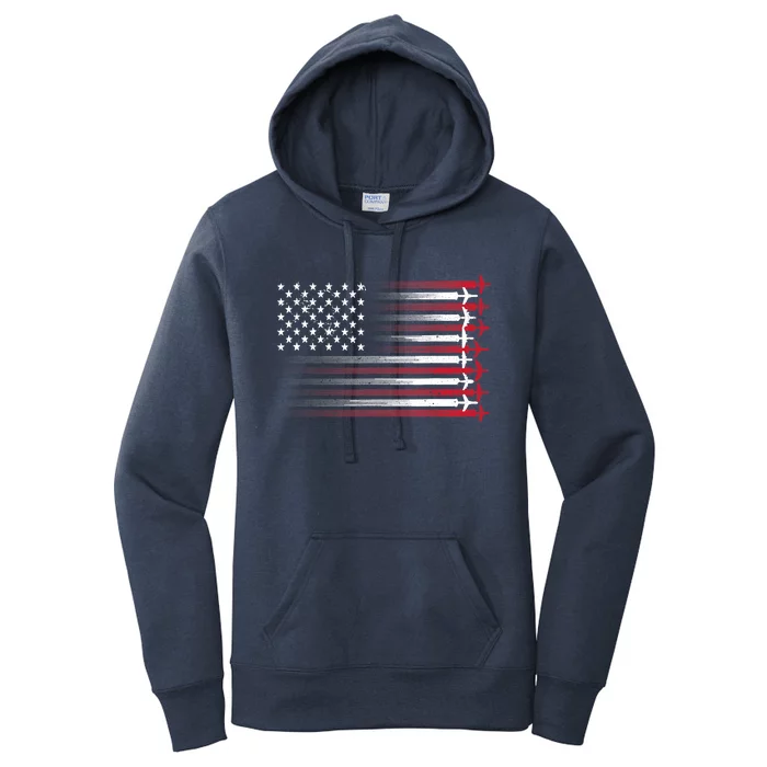 Cute Airplane Pilot Art For Aviation 4th Of July Women's Pullover Hoodie