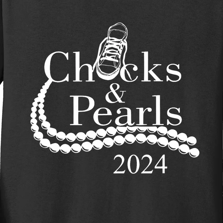 Chucks And Pearls 2024 Gifts Kids Long Sleeve Shirt