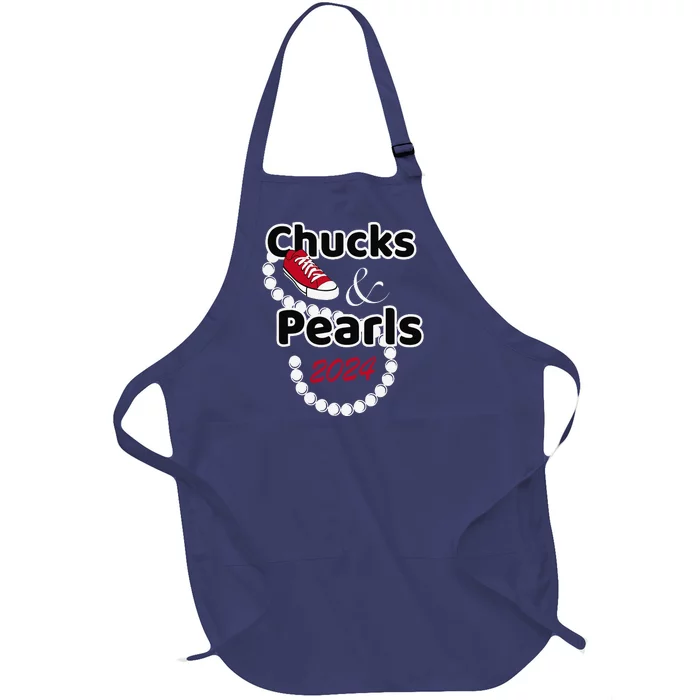 Chucks And Pearls Cute Women 2024 Gift Full-Length Apron With Pocket