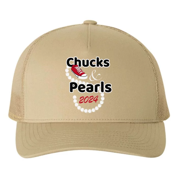 Chucks And Pearls Cute Women 2024 Gift Yupoong Adult 5-Panel Trucker Hat