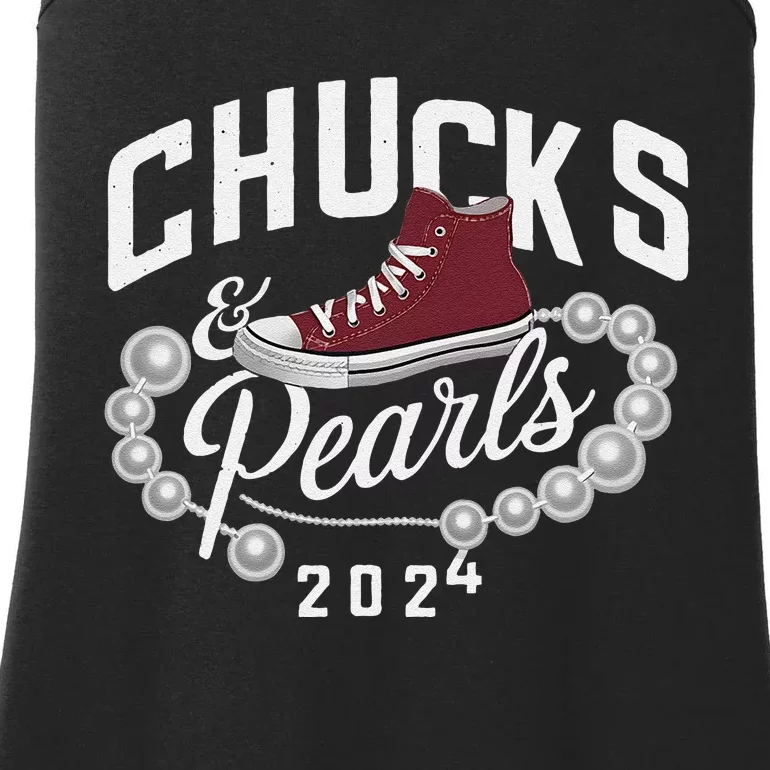 Chucks And Pearls 2024 Kamala For President Elections Merch Ladies Essential Tank