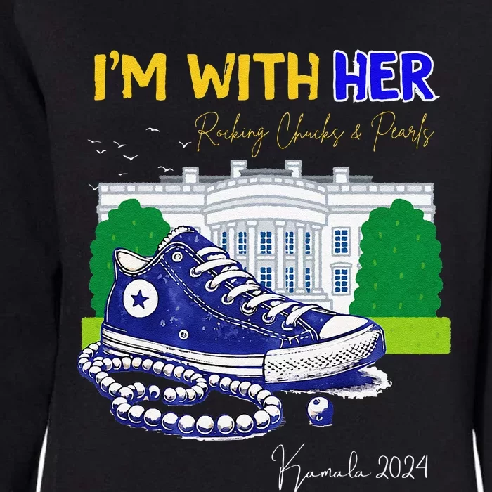 Chucks And Pearls IM With Her Kamala 2024 Gift Womens California Wash Sweatshirt