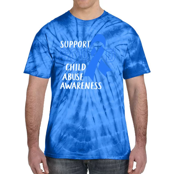 Child Abuse Prevention Month April Support Squad Awareness Gift Tie-Dye T-Shirt