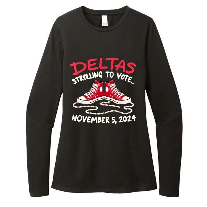 Chucks And Pearls Deltas Strolling To Vote November 5 2024 Womens CVC Long Sleeve Shirt