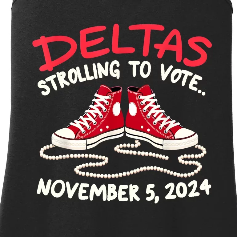 Chucks And Pearls Deltas Strolling To Vote November 5 2024 Ladies Essential Tank