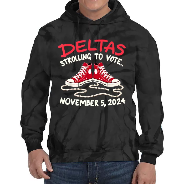 Chucks And Pearls Deltas Strolling To Vote November 5 2024 Tie Dye Hoodie