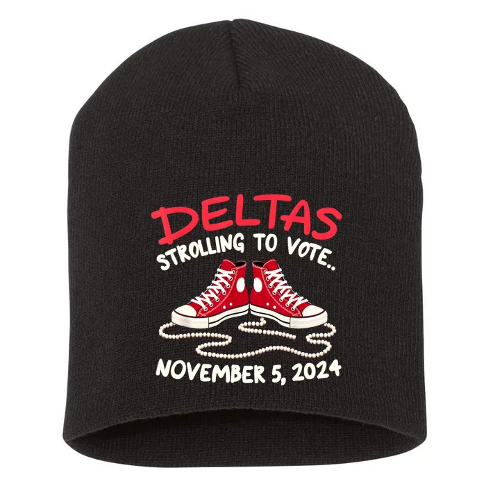 Chucks And Pearls Deltas Strolling To Vote November 5 2024 Short Acrylic Beanie