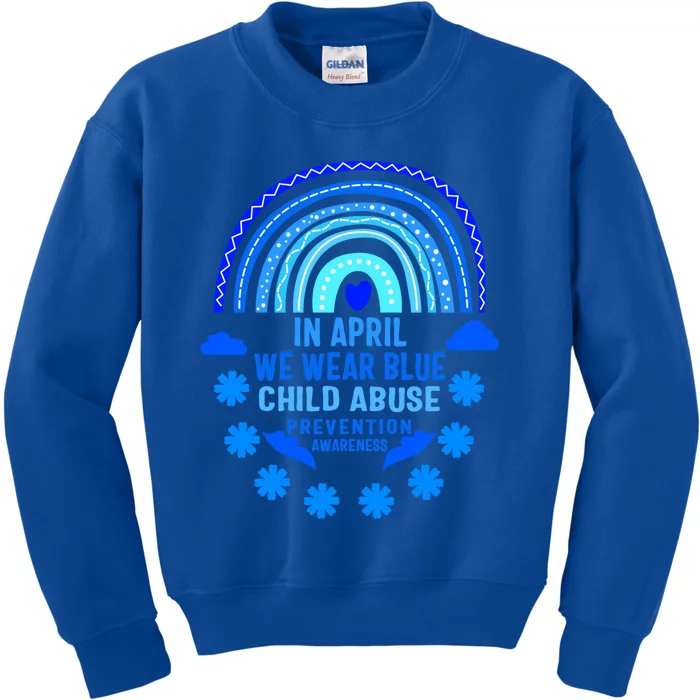 Child Abuse Prevention Month Awareness April Wear The Blue Gift Kids Sweatshirt