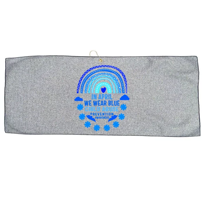 Child Abuse Prevention Month Awareness April Wear The Blue Gift Large Microfiber Waffle Golf Towel