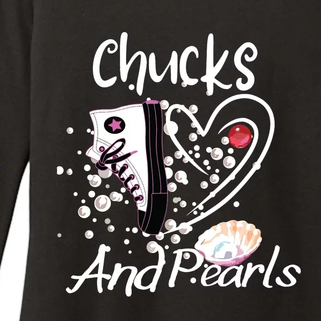 Chucks And Pearls Womens CVC Long Sleeve Shirt