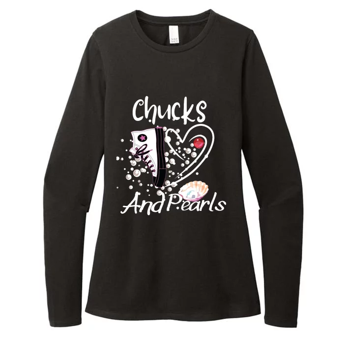 Chucks And Pearls Womens CVC Long Sleeve Shirt