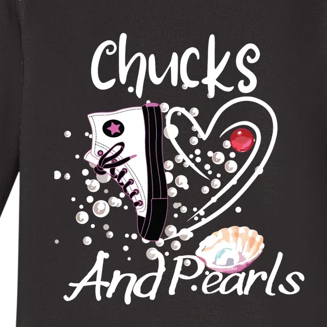 Chucks And Pearls Baby Long Sleeve Bodysuit