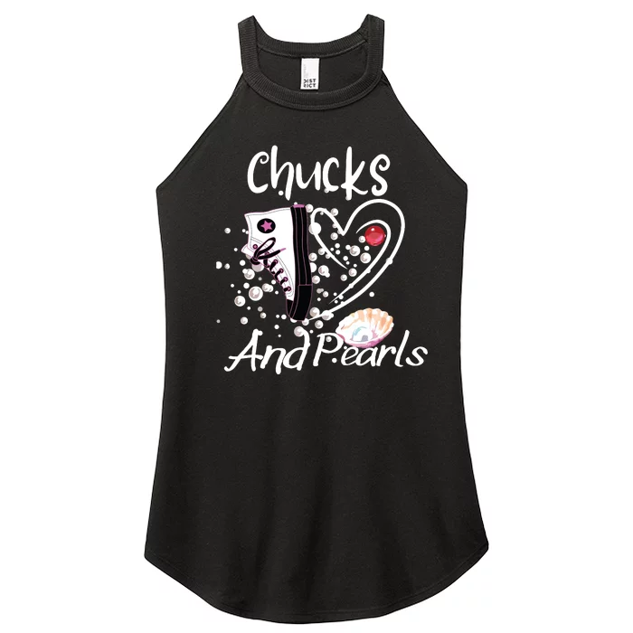 Chucks And Pearls Women’s Perfect Tri Rocker Tank