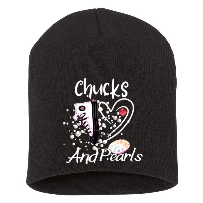 Chucks And Pearls Short Acrylic Beanie