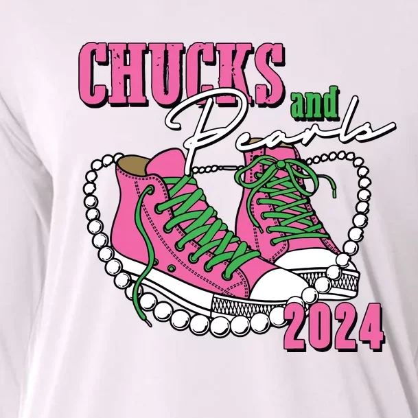 Chucks And Pearls Im With Her Kamala 2024 Cooling Performance Long Sleeve Crew