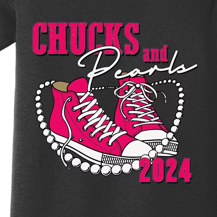 Chucks And Pearls IM With Her Kamala 2024 Baby Bodysuit