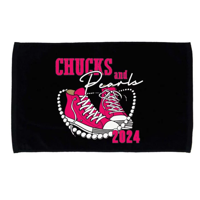 Chucks And Pearls IM With Her Kamala 2024 Microfiber Hand Towel